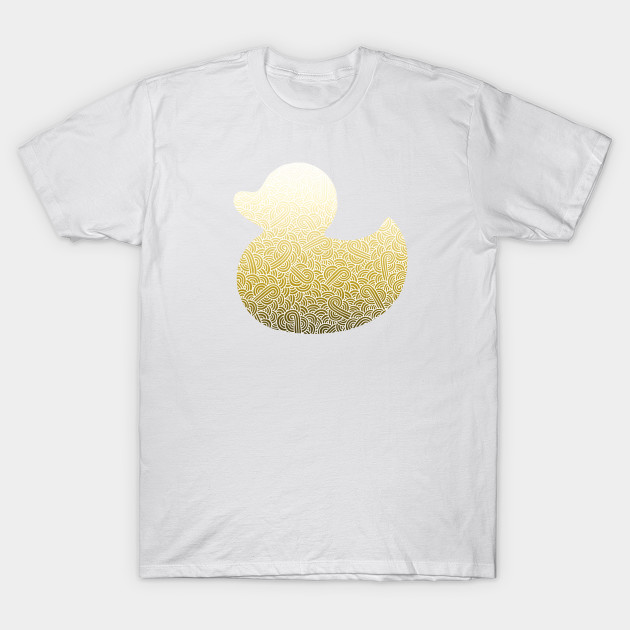 Ombre yellow and white swirls doodles duck toy T-Shirt-TOZ